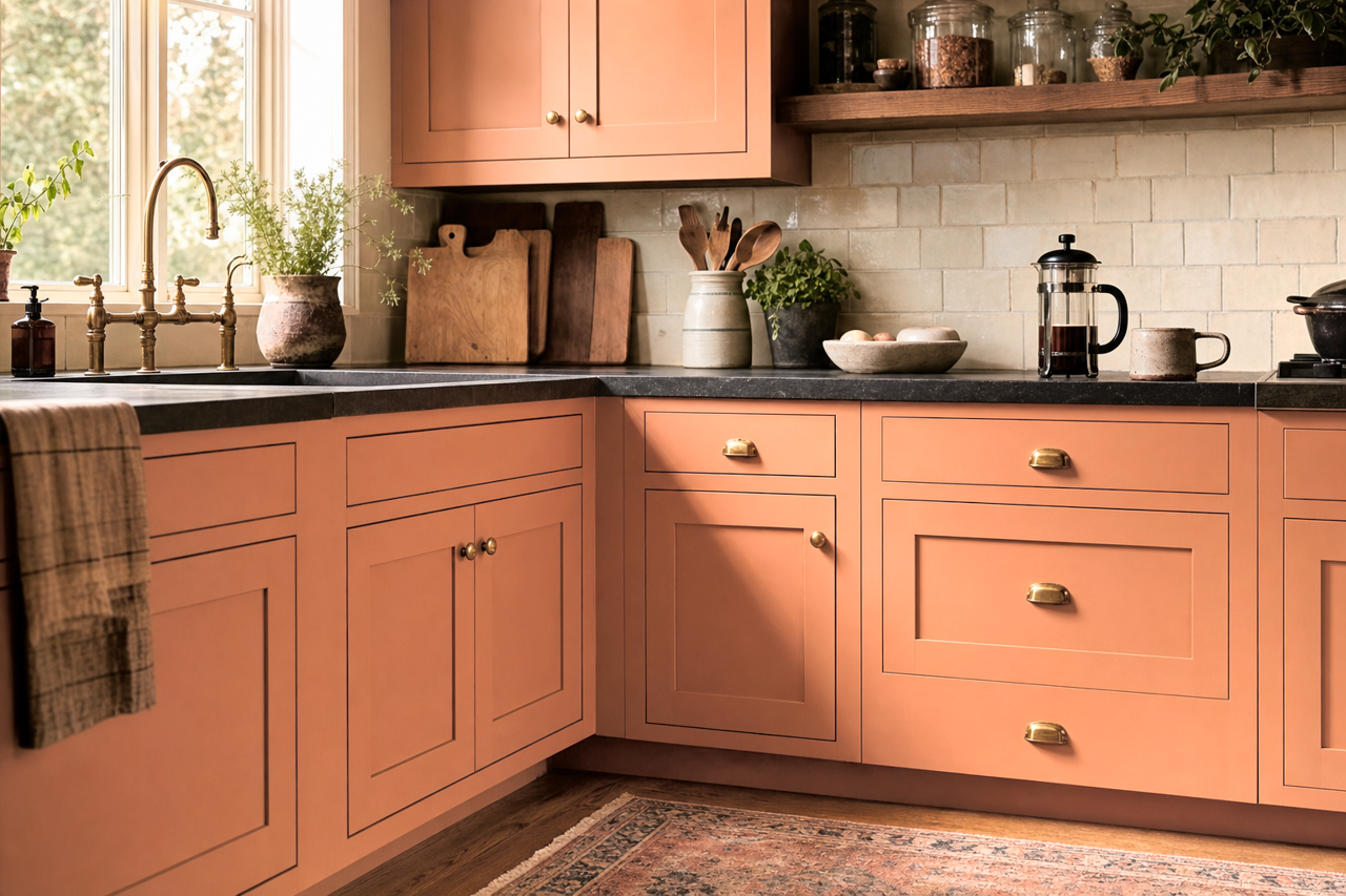 Pumpkin by Benjamin Moore on cabinets