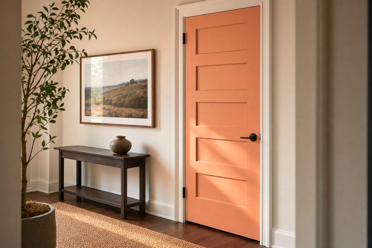 Pumpkin by Benjamin Moore on interior-doors