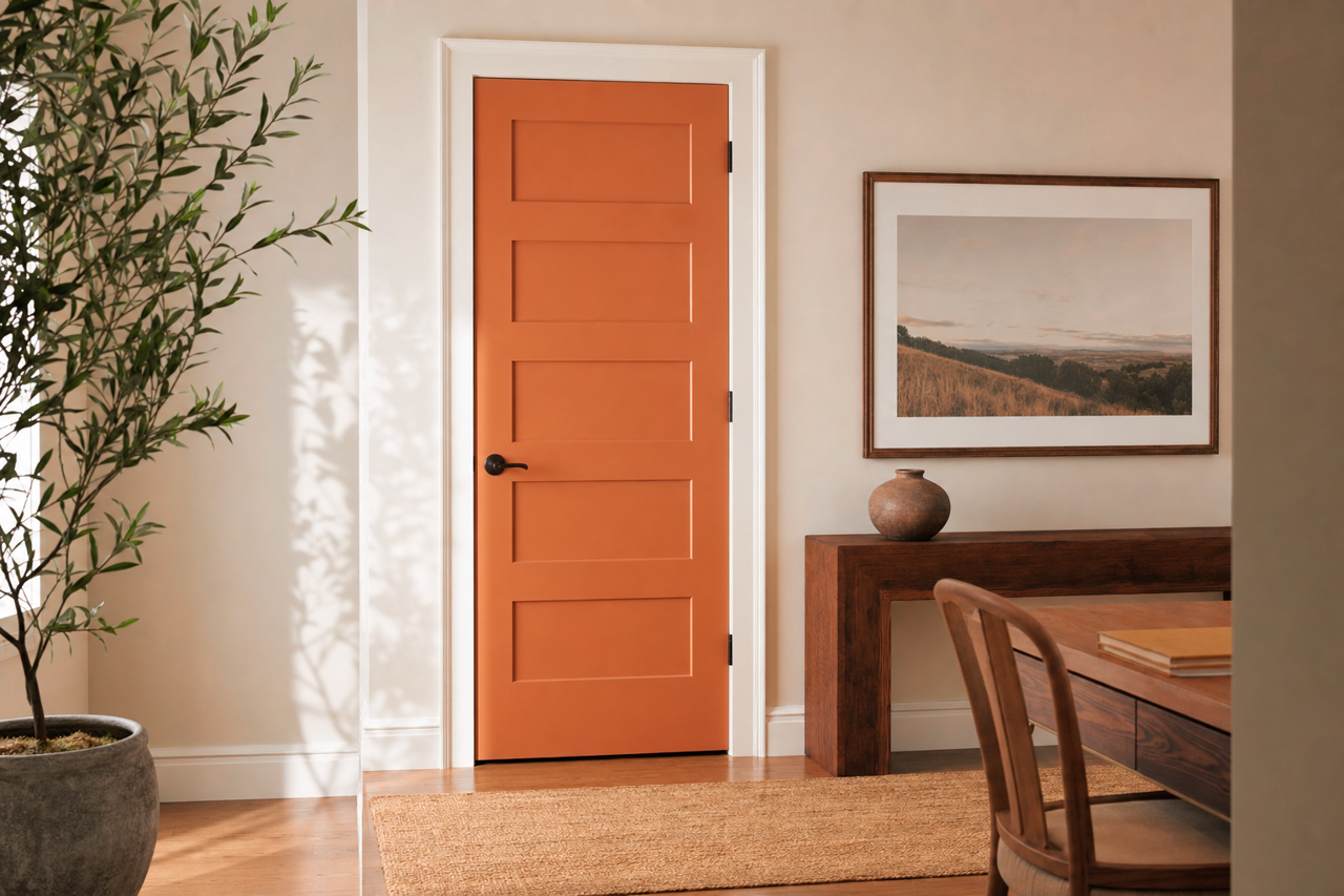Pennies by Benjamin Moore on interior-doors