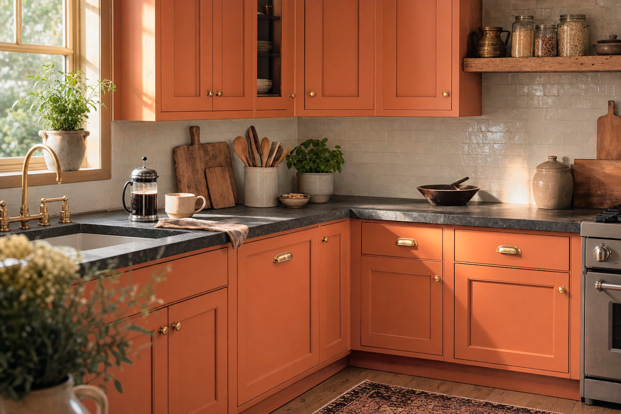 Topaz by Benjamin Moore on cabinets