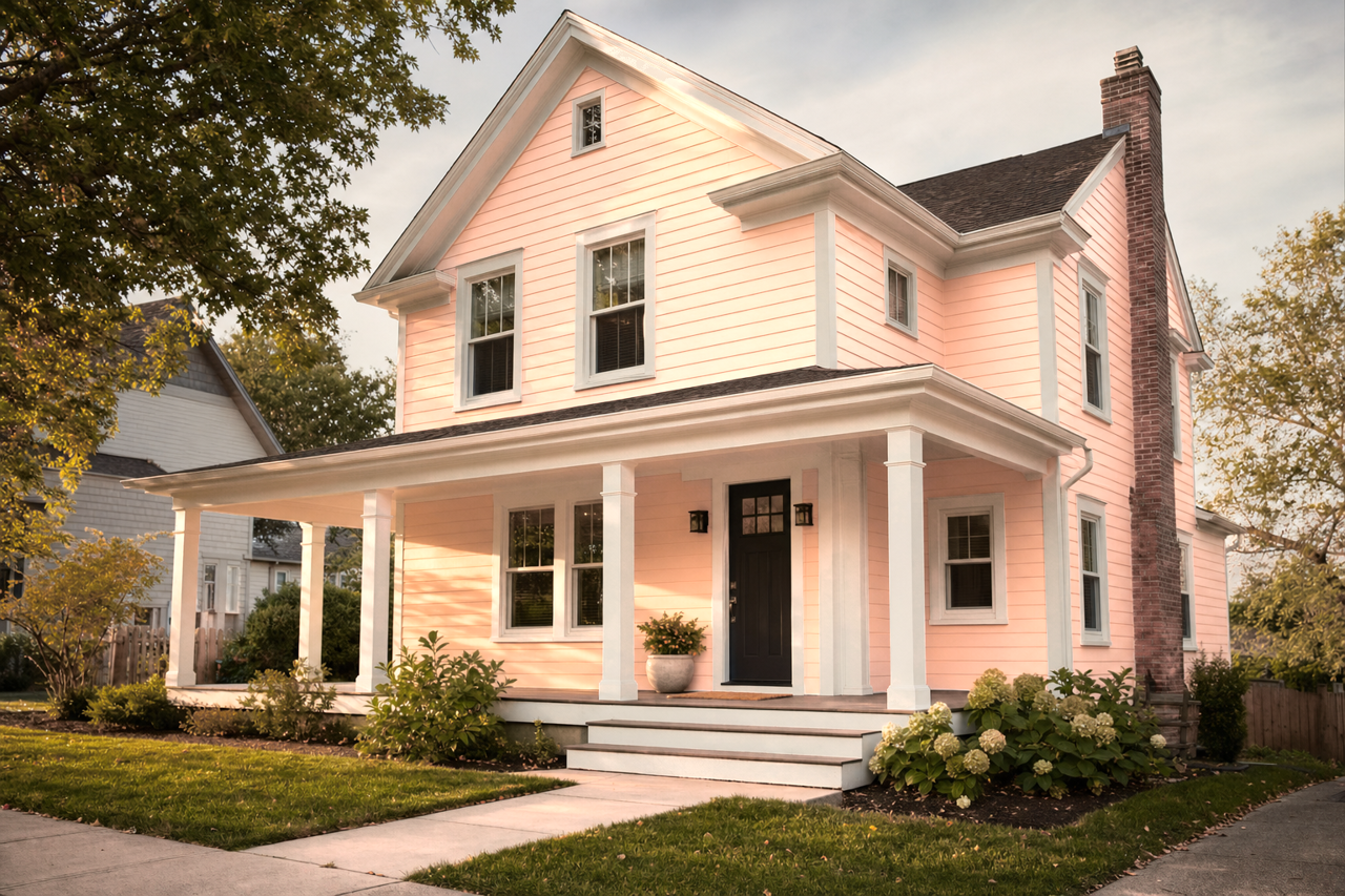Sanibel Peach by Benjamin Moore on exterior