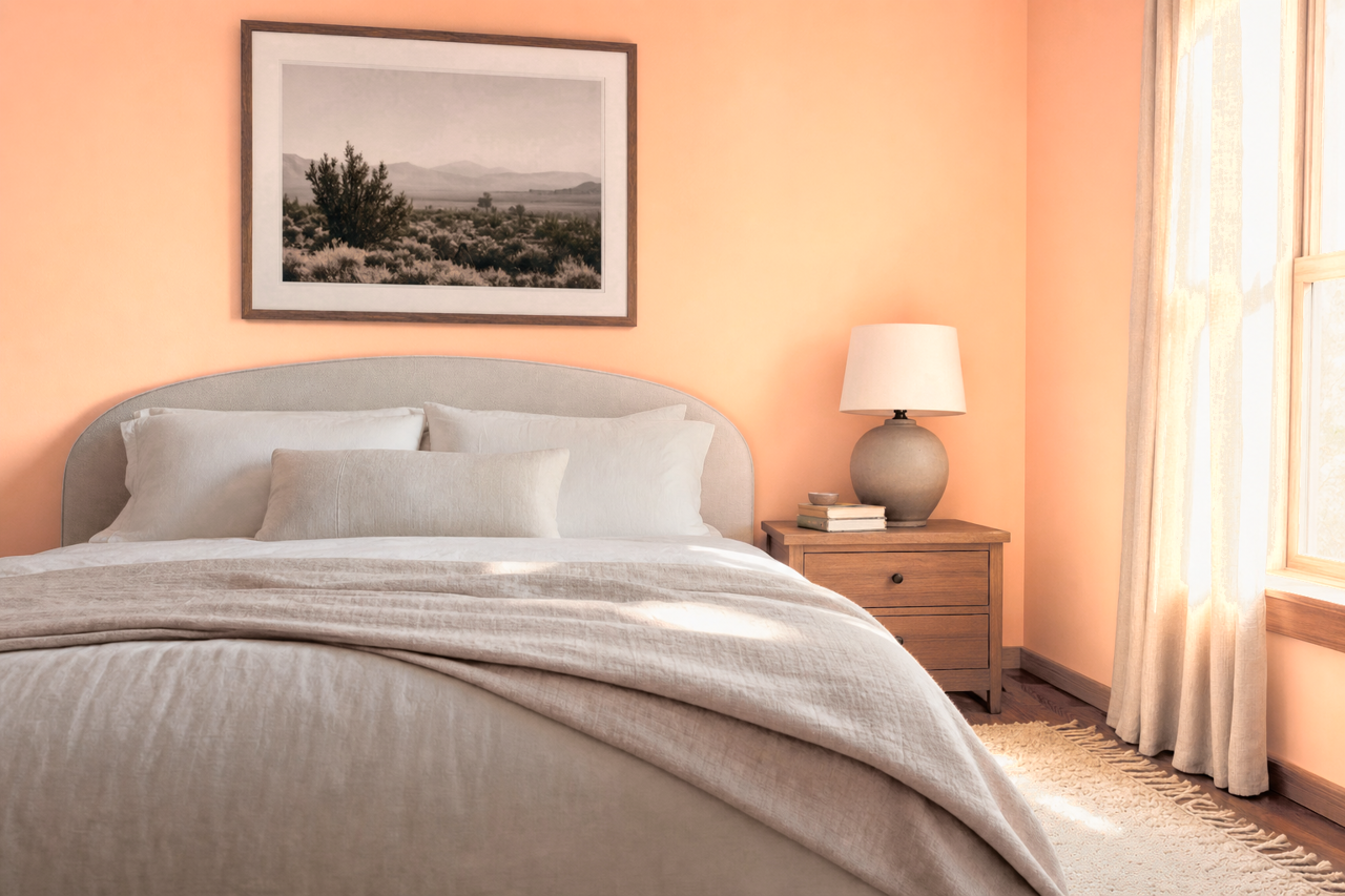 Sanibel Peach by Benjamin Moore on interiors