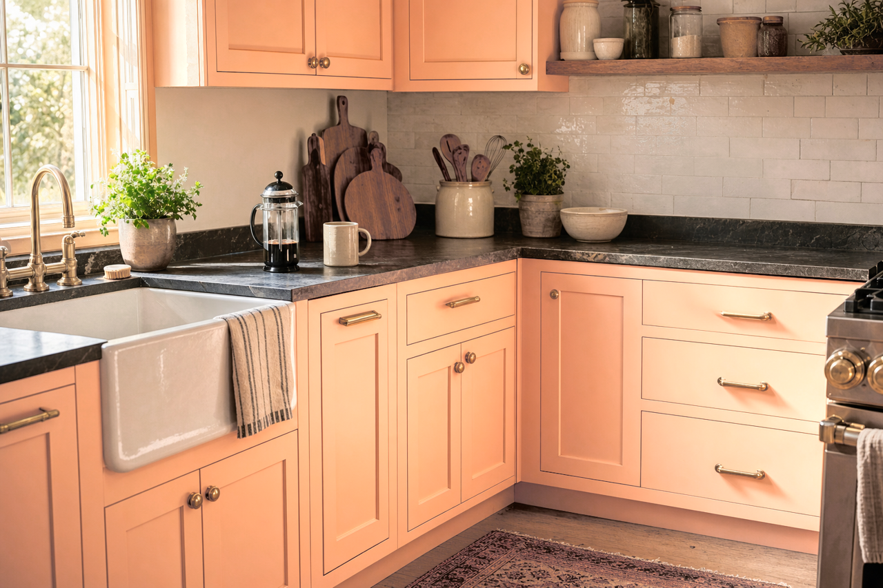 Amber by Benjamin Moore on cabinets