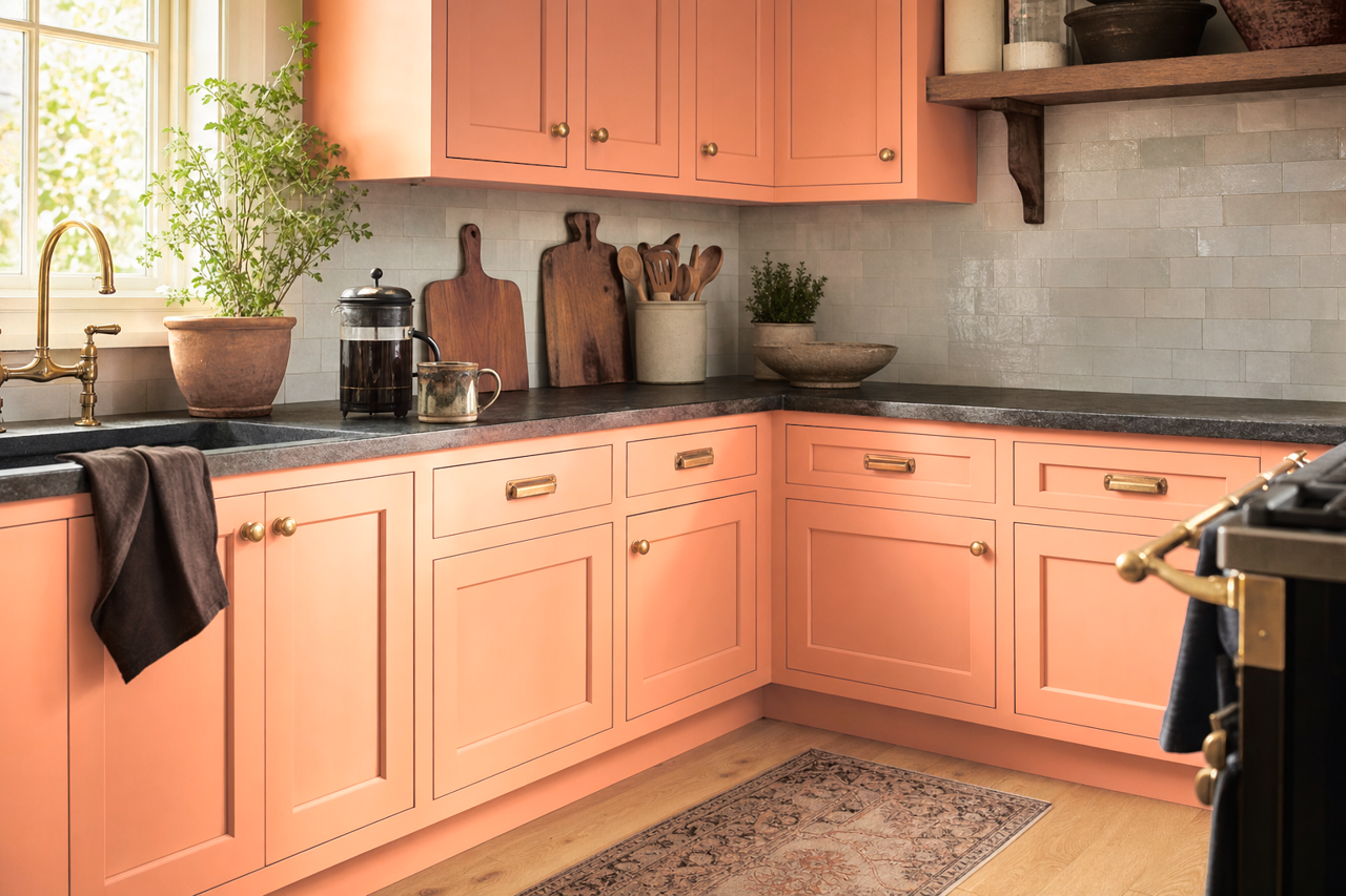 Sausalito by Benjamin Moore on cabinets