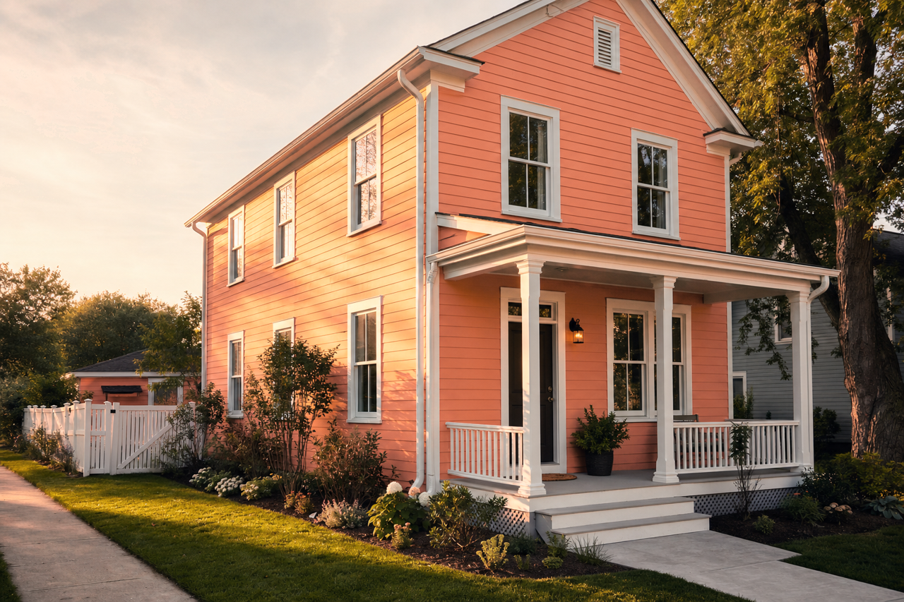 Flamingo by Benjamin Moore on exterior