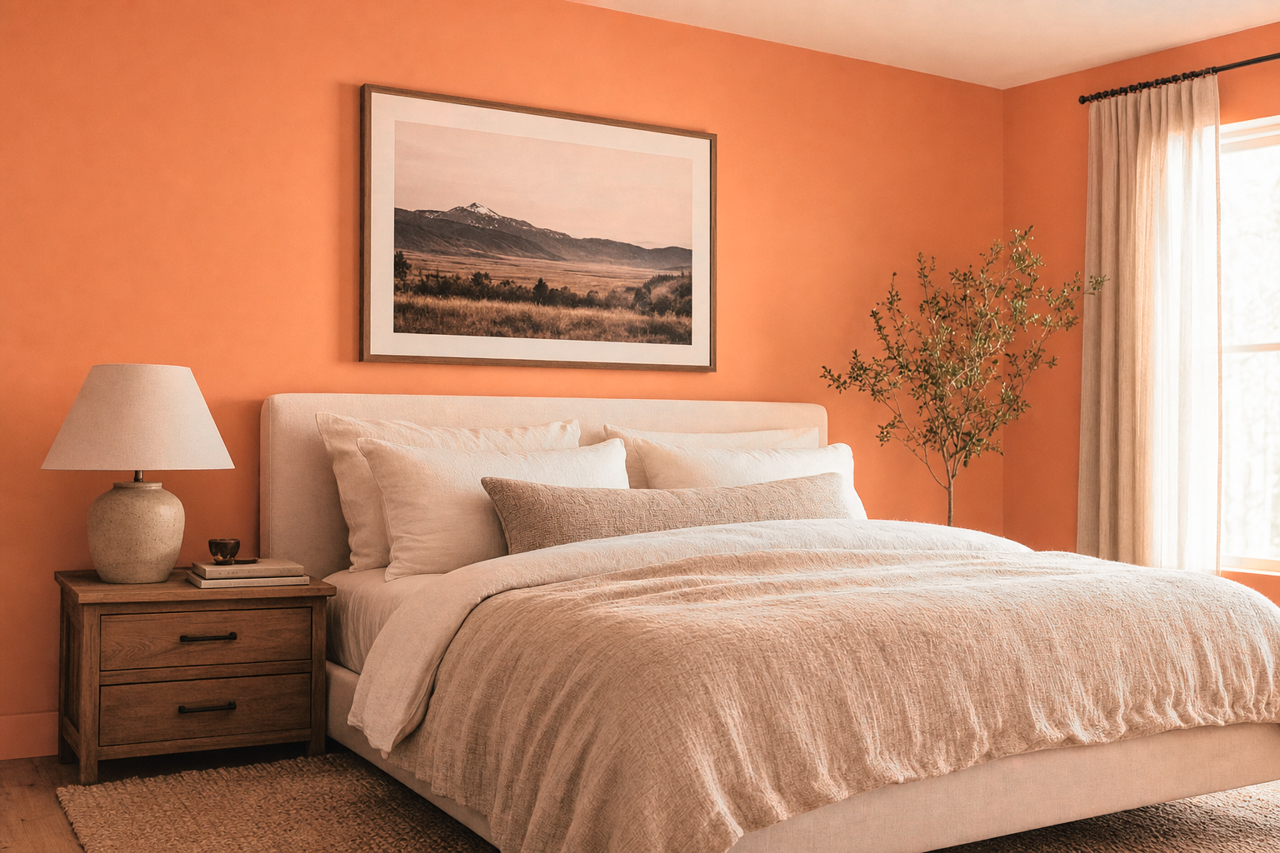 Flamingo by Benjamin Moore on interiors