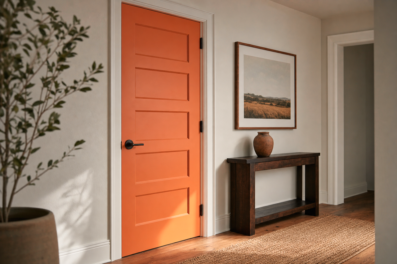 Corlsbud by Benjamin Moore on interior-doors