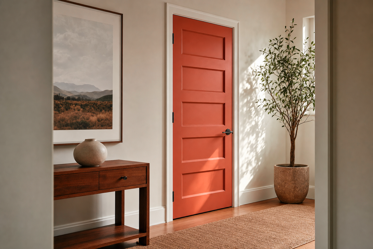 Fiery Opal by Benjamin Moore on interior-doors