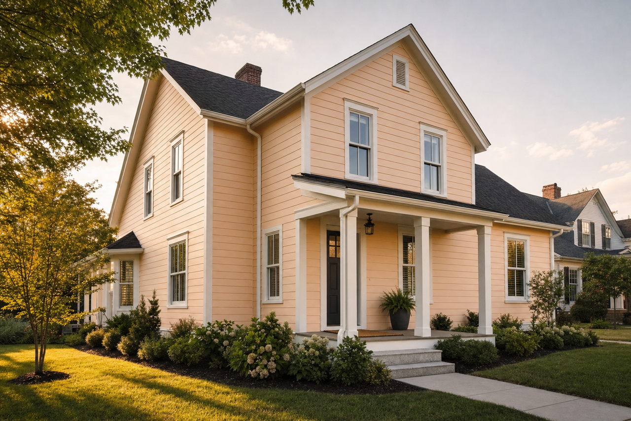 Peach by Benjamin Moore on exterior