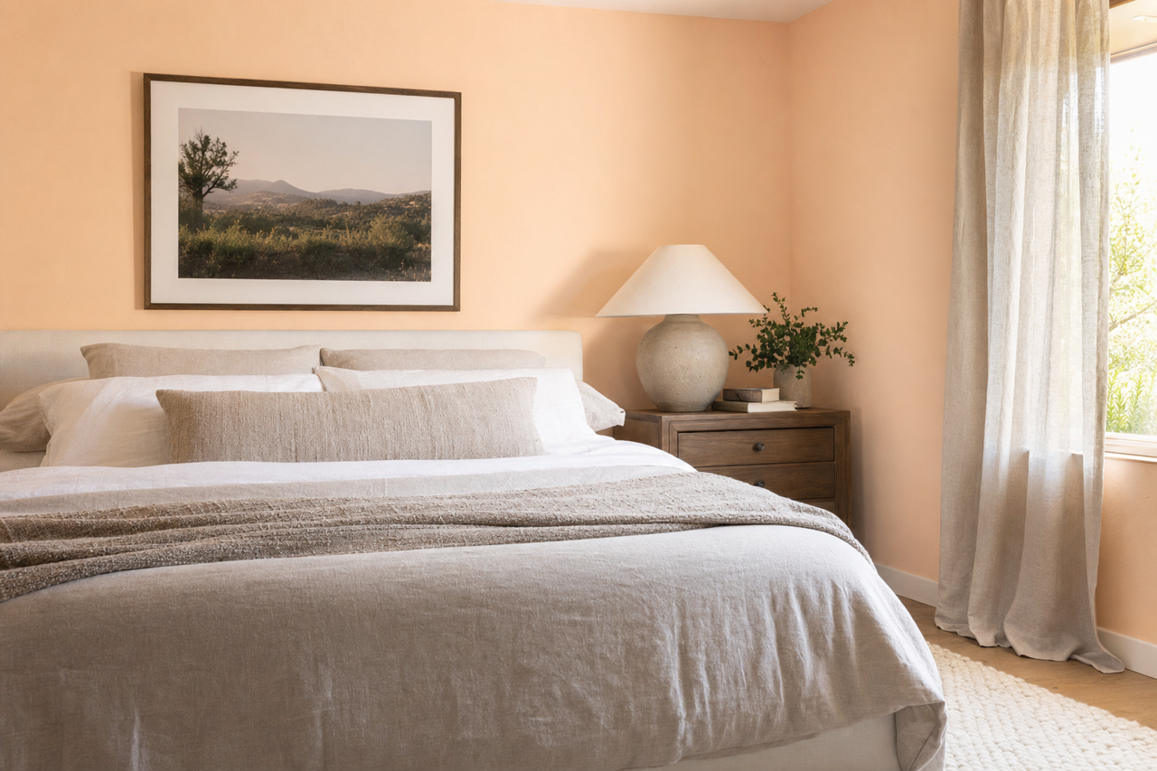 Peach by Benjamin Moore on interiors
