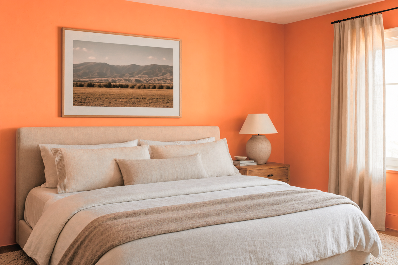 Sunset by Benjamin Moore on interiors