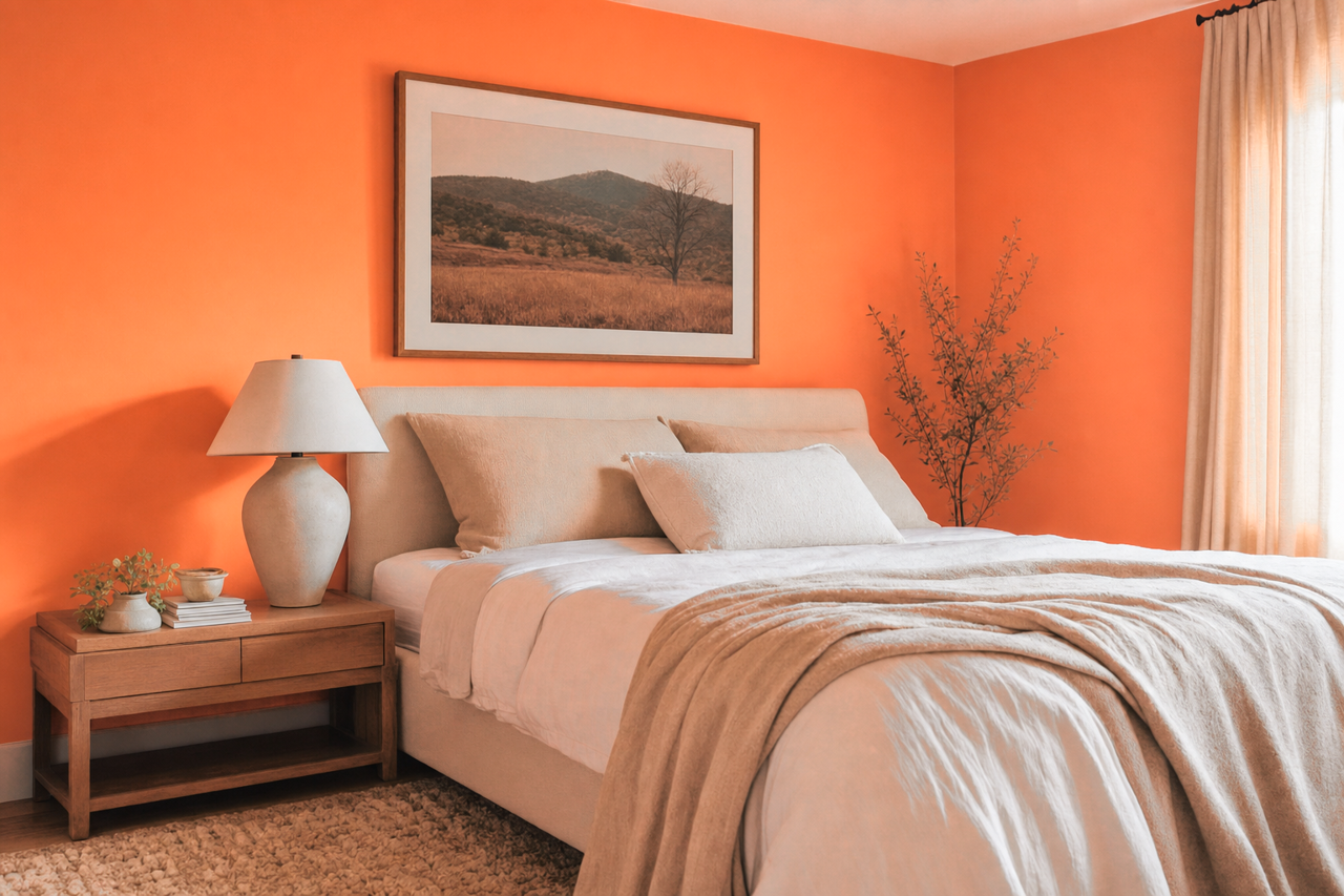 Tangerine Fusion by Benjamin Moore on interiors