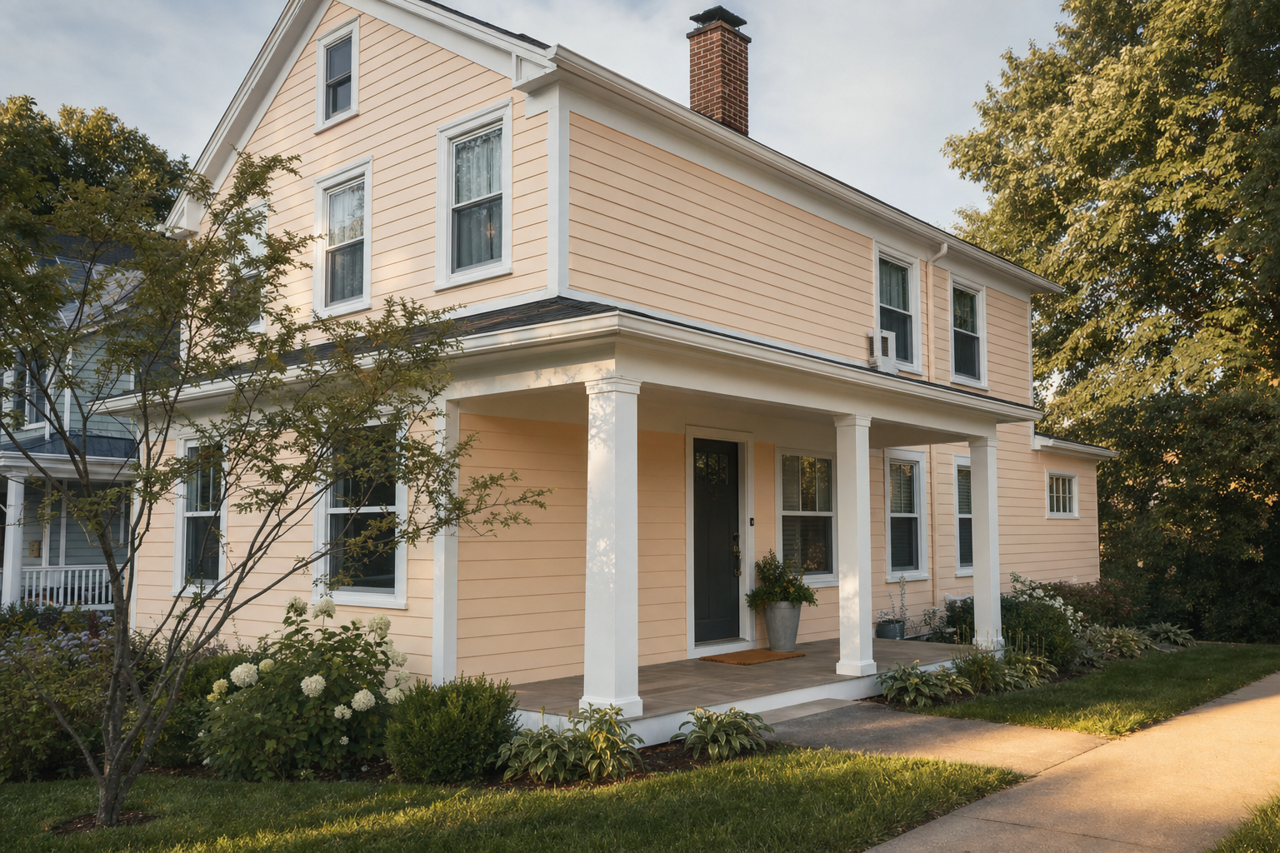 Amelia Blush by Benjamin Moore on exterior