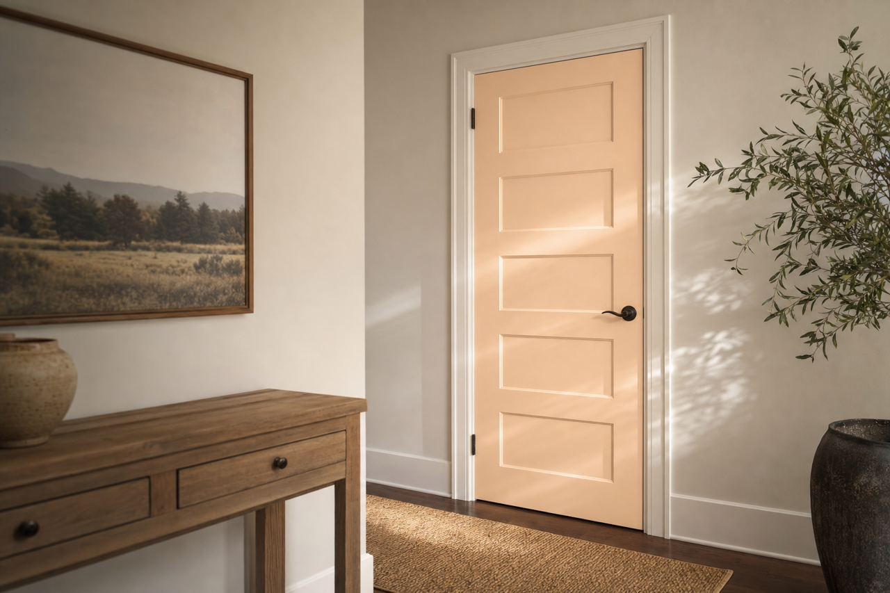 Amelia Blush by Benjamin Moore on interior-doors