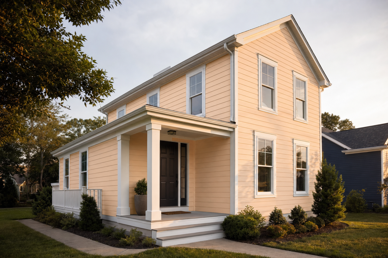 Apricot by Benjamin Moore on exterior