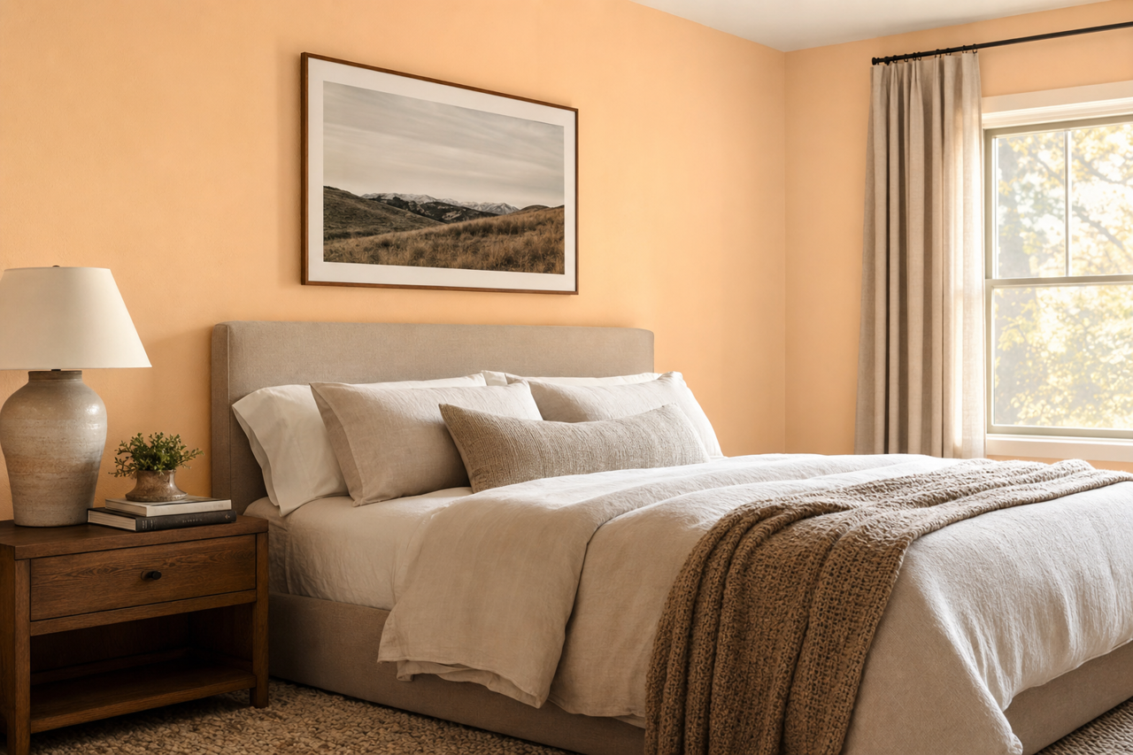 Apricot by Benjamin Moore on interiors