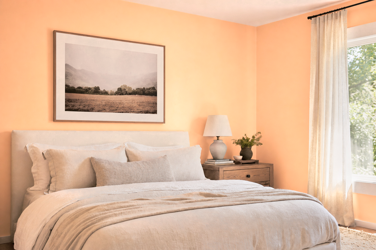 Summer Peach Tree by Benjamin Moore on interiors