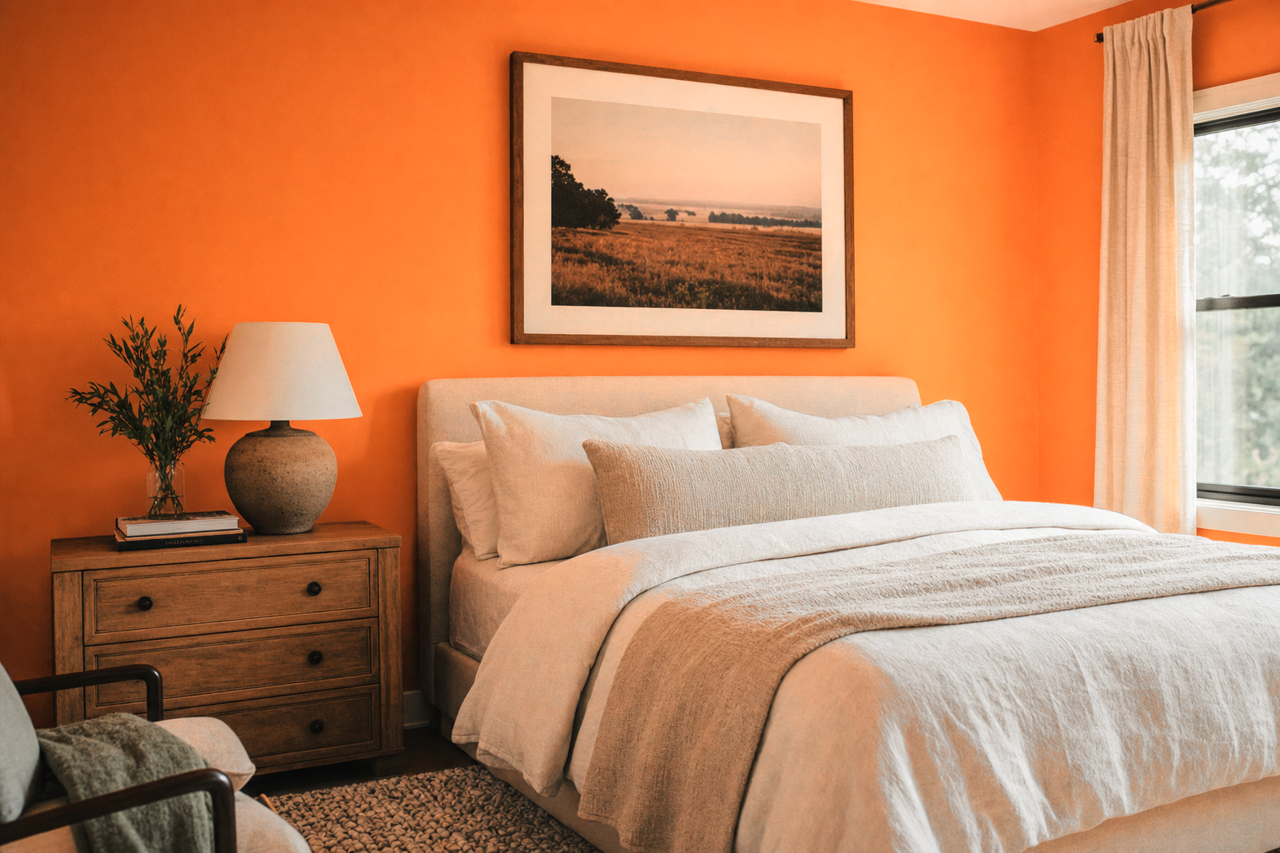 Tangerine Melt by Benjamin Moore on interiors