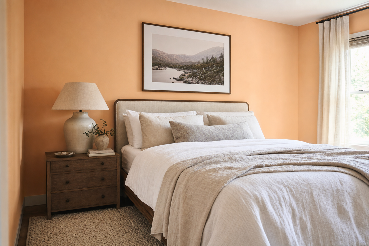 Peach Stone by Benjamin Moore on interiors