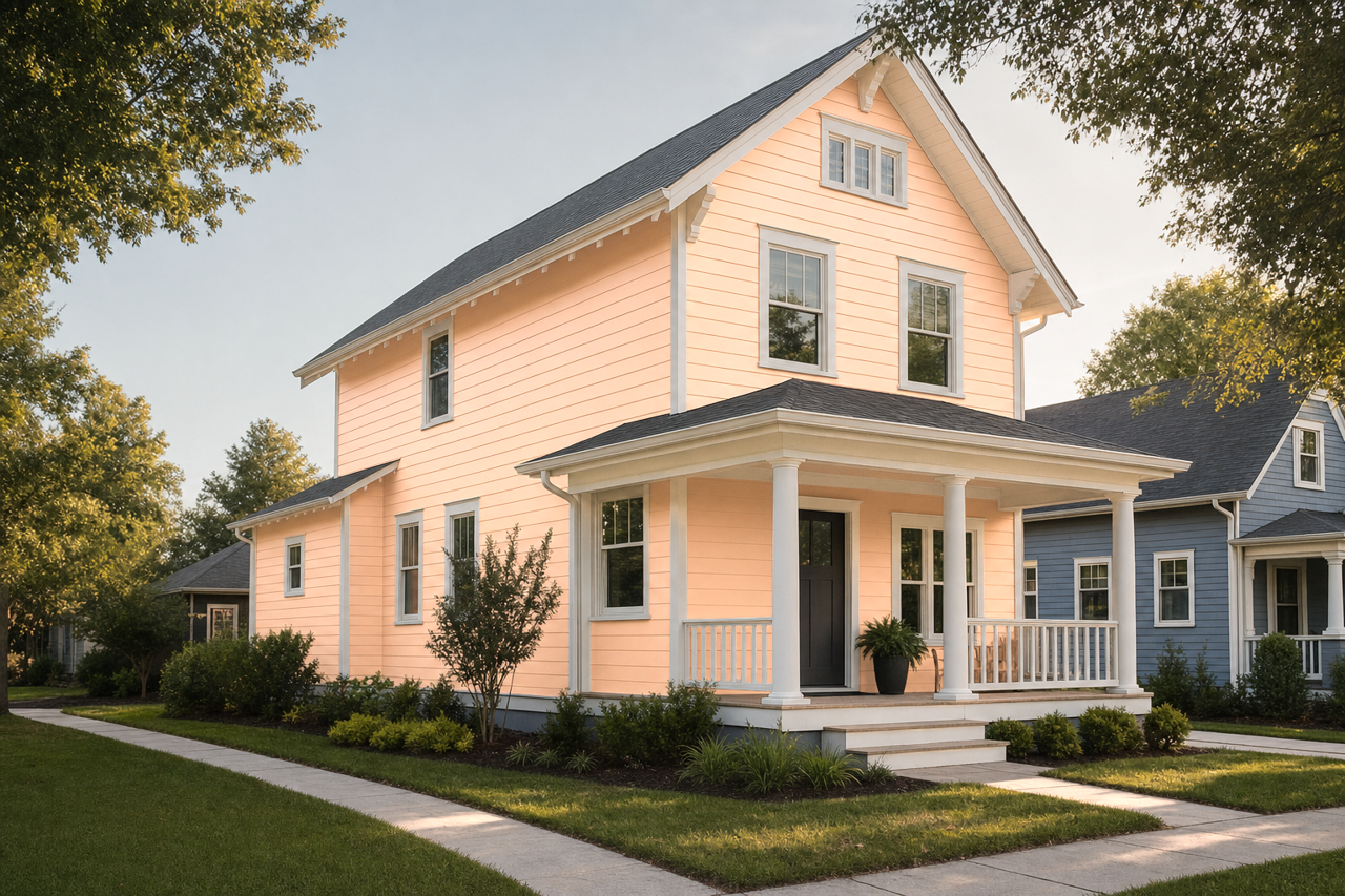 Soft Salmon by Benjamin Moore on exterior