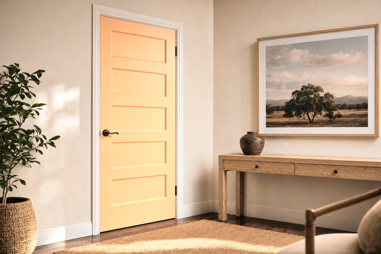 Soft Salmon by Benjamin Moore on interior-doors
