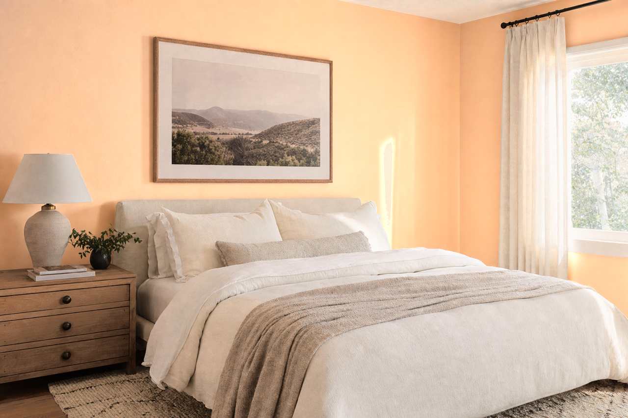 Soft Salmon by Benjamin Moore on interiors