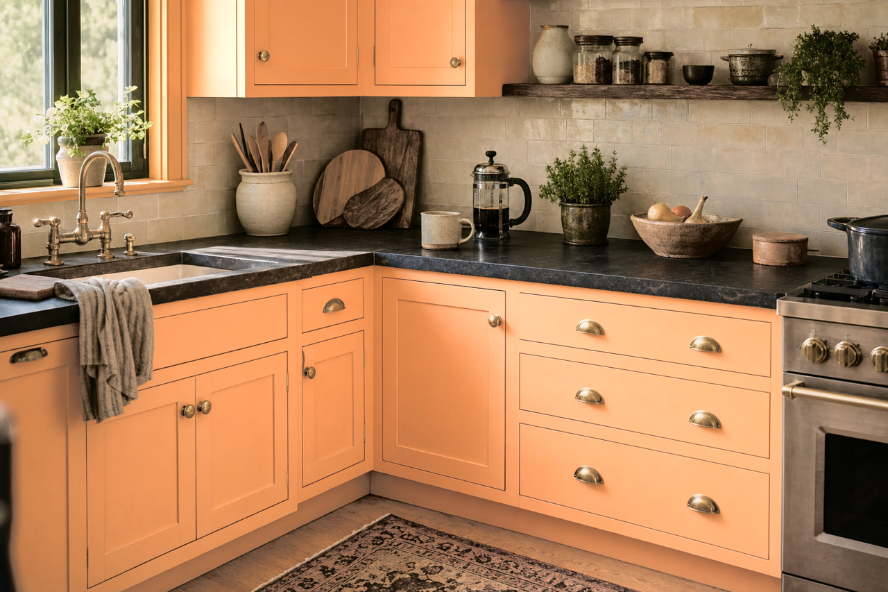 Hugs by Benjamin Moore on cabinets