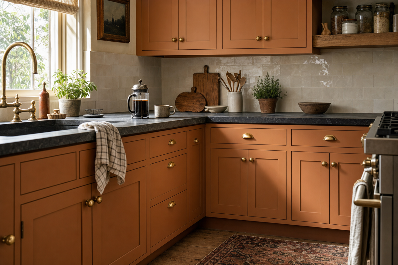 Northwood Brown by Benjamin Moore on cabinets