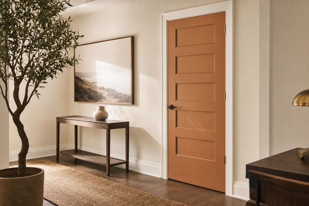 Northwood Brown by Benjamin Moore on interior-doors