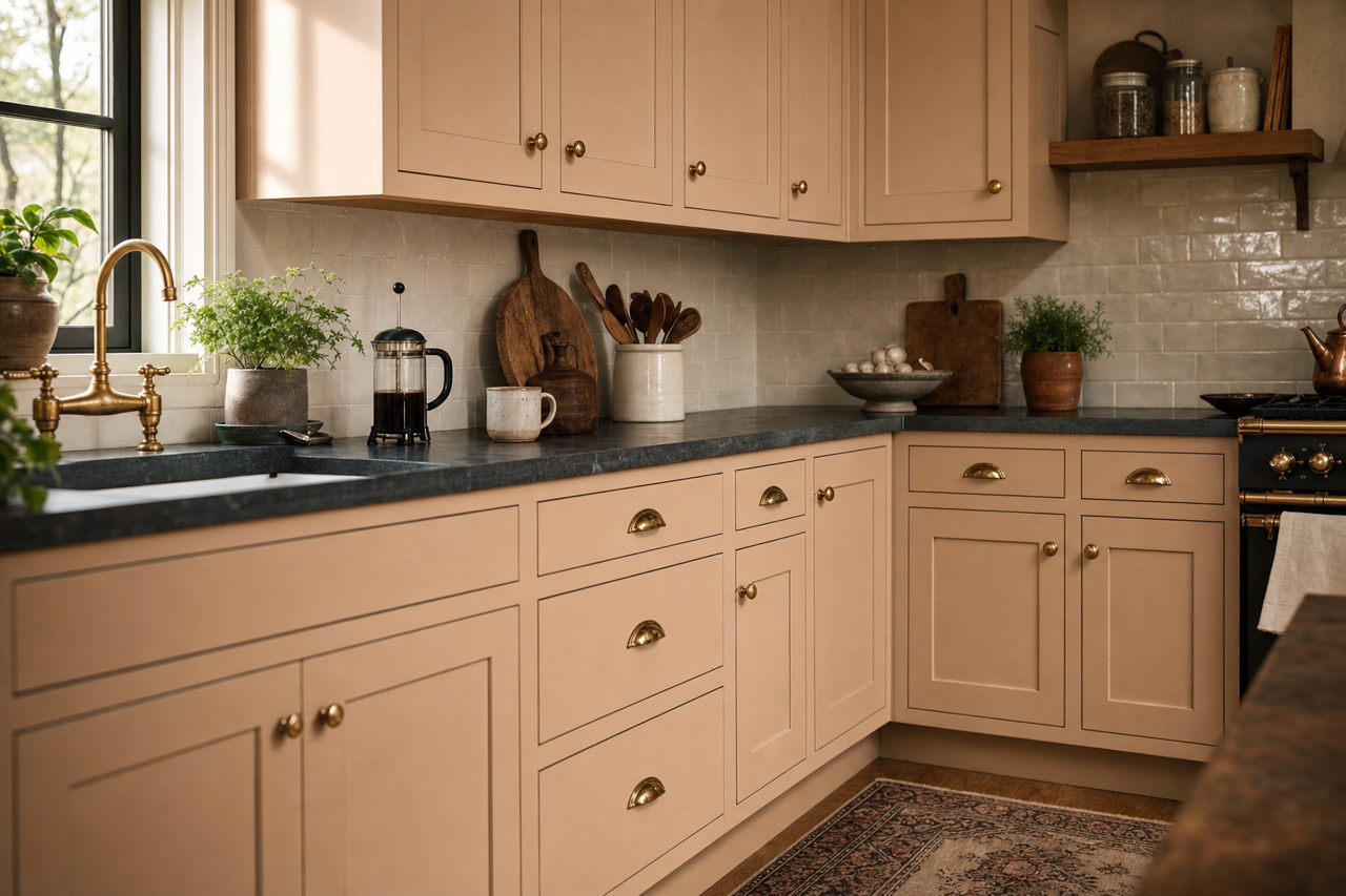 Western Sandstone by Valspar on cabinets
