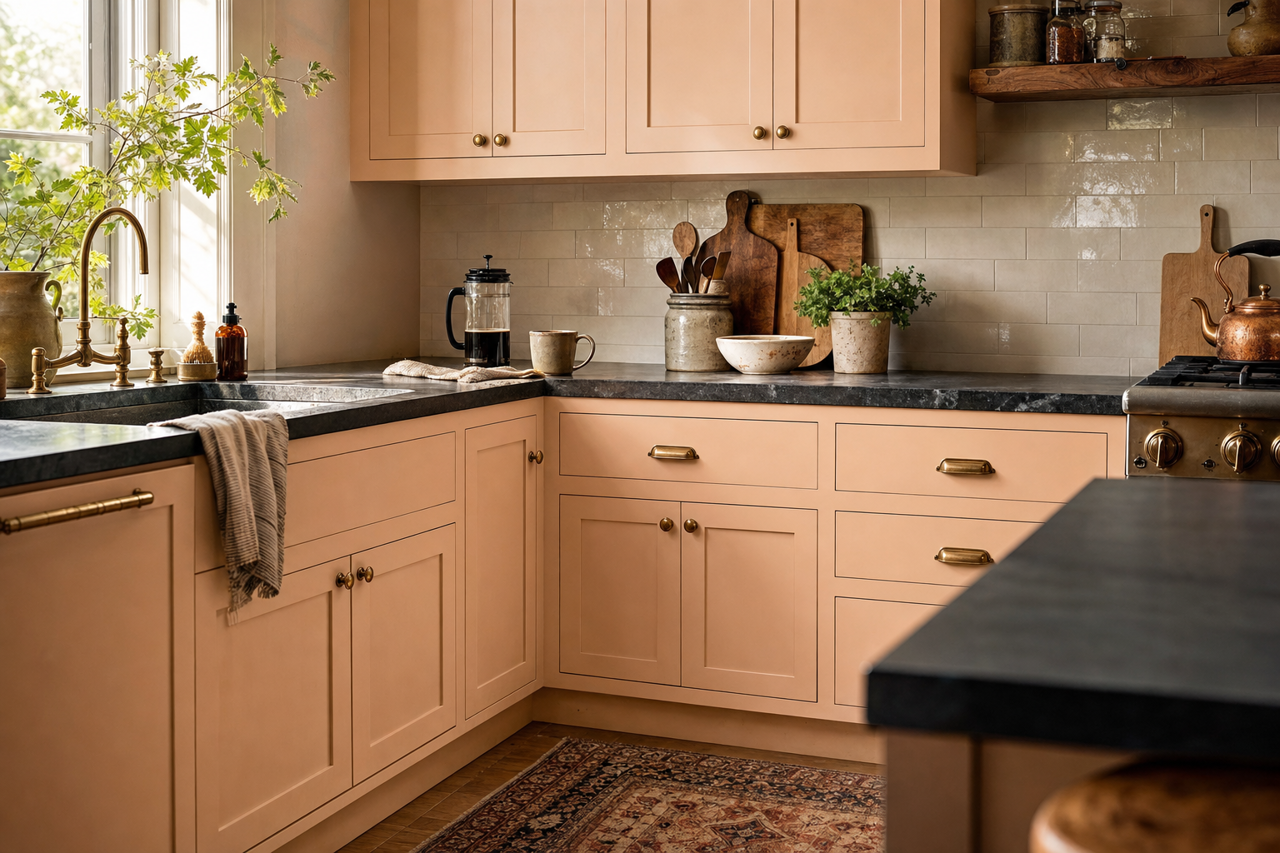 March Ice by Valspar on cabinets