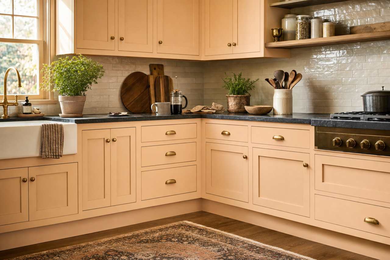 March Breeze by Valspar on cabinets