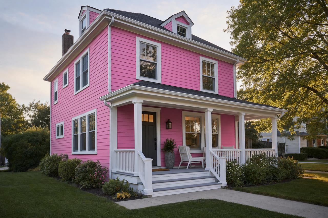 Cosmic Pink by Valspar on exterior