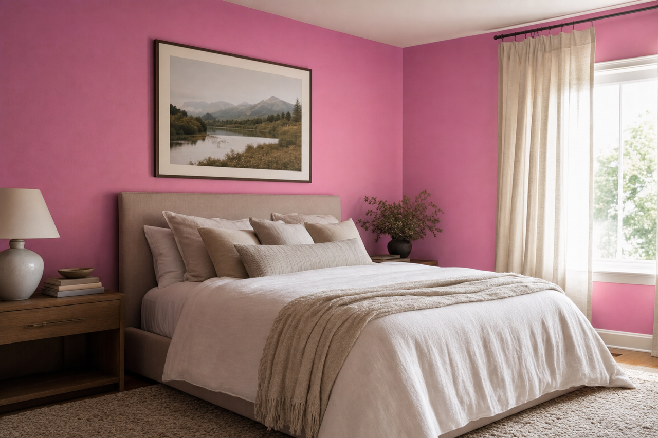 Raspberry Sorbet by Valspar on interiors