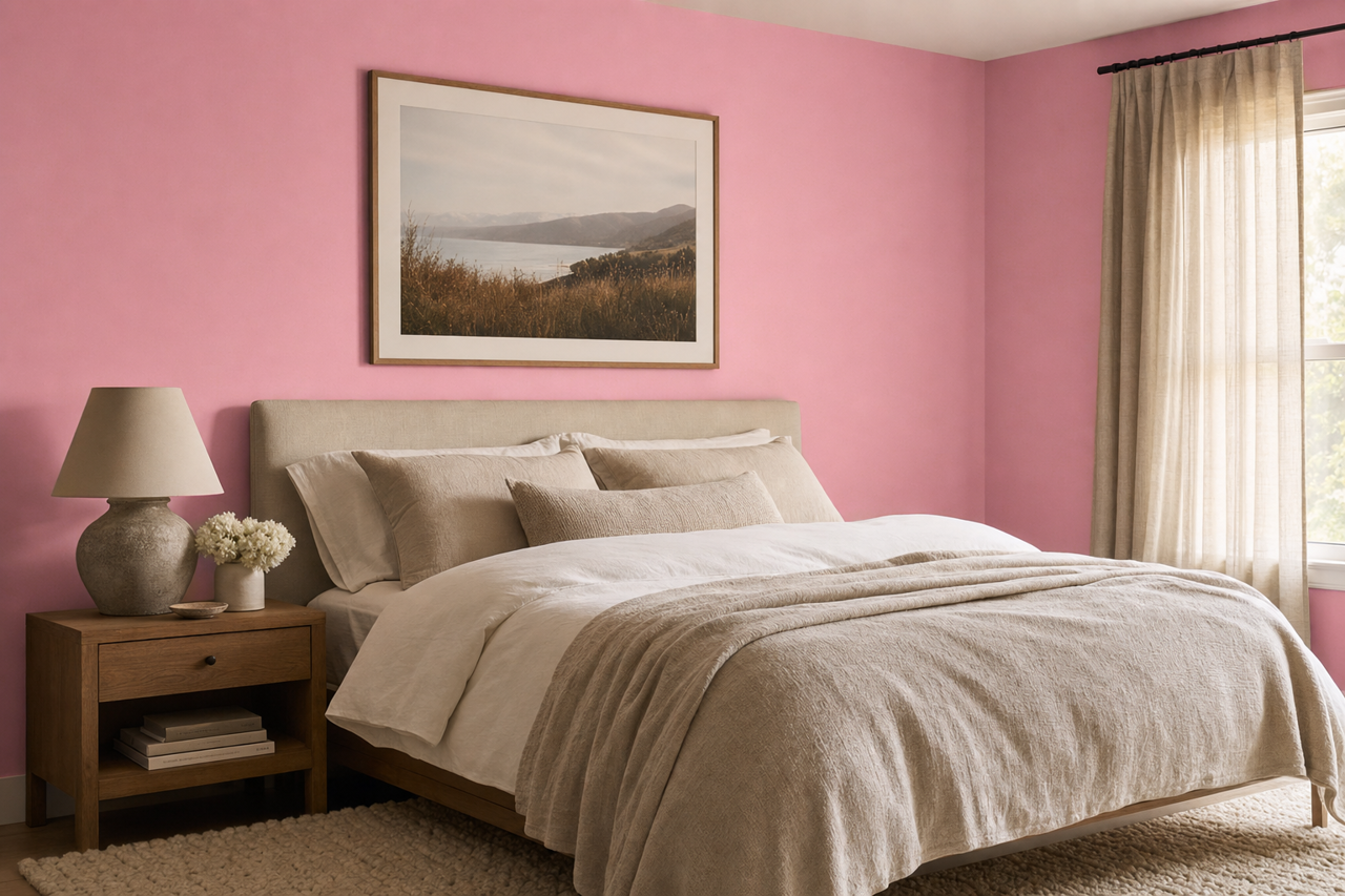 Pink Plunge by Valspar on interiors
