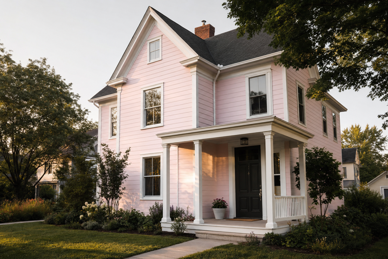 Pink Mist by Valspar on exterior