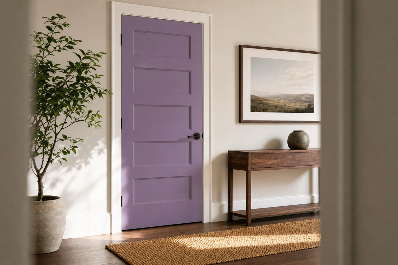 Purple Phantom by Valspar on interior-doors