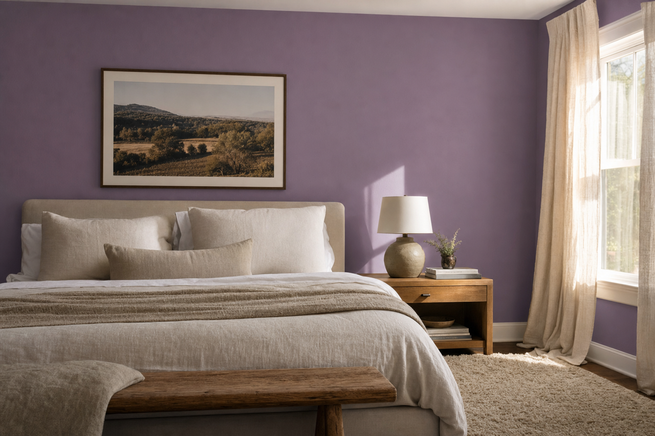 Purple Phantom by Valspar on interiors