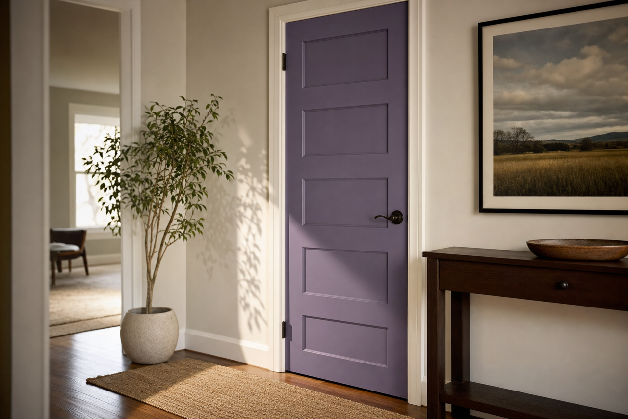 Purple Valley by Valspar on interior-doors