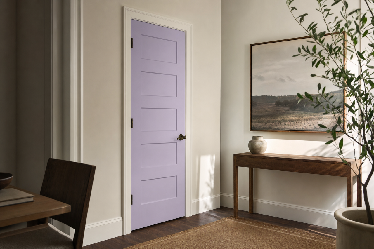 Orchid House by Valspar on interior-doors