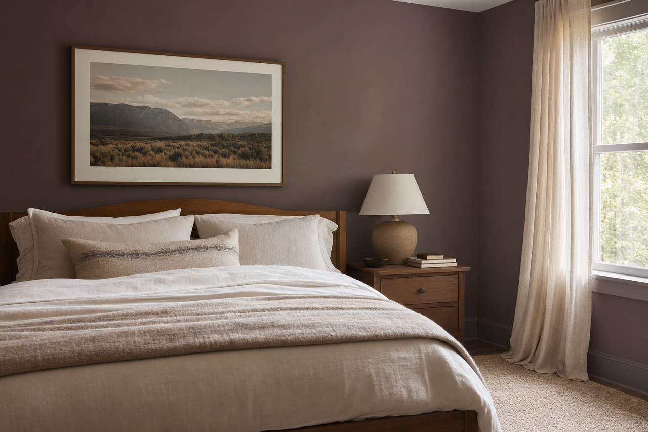 Sweet Currant by Valspar on interiors