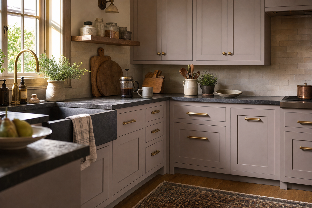 Sweet Shadows by Valspar on cabinets