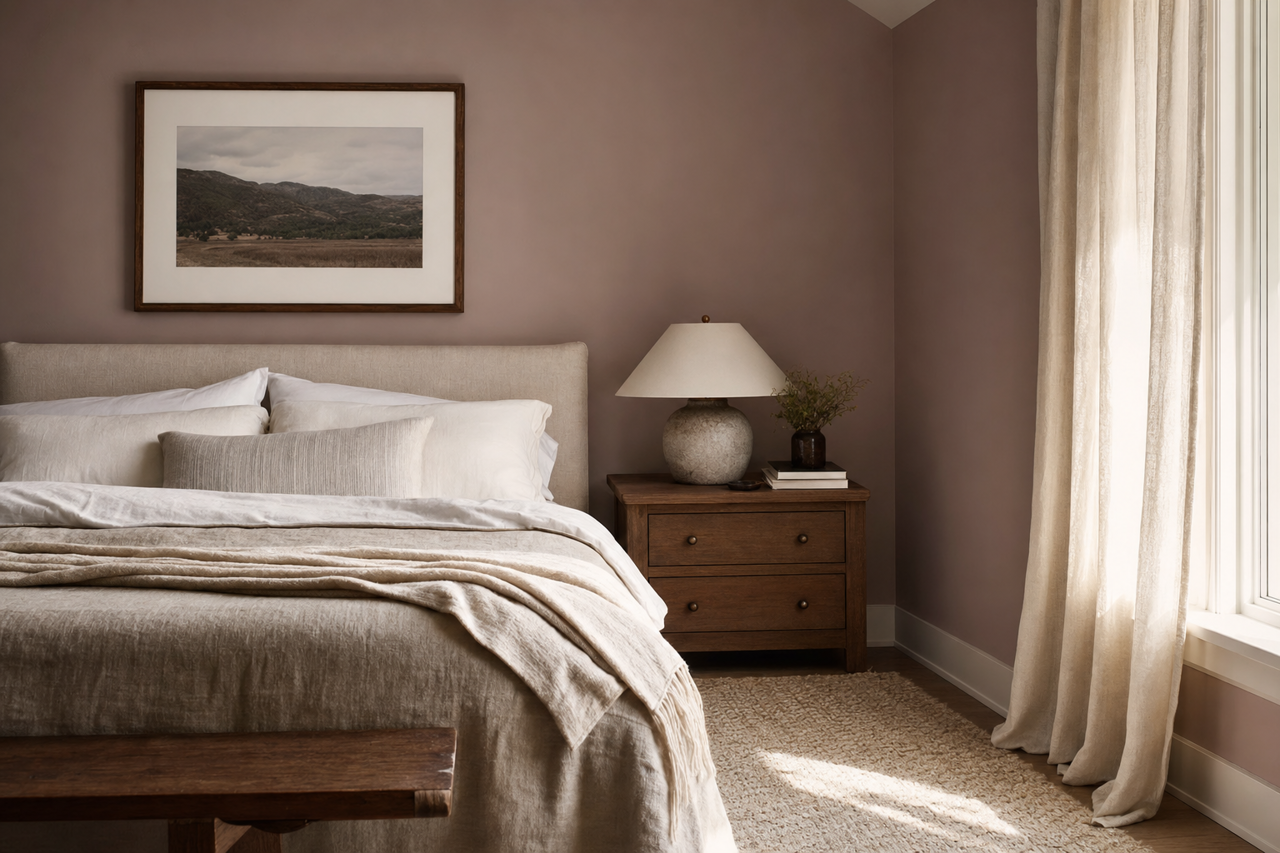 Twilight Mauve by Valspar on interiors