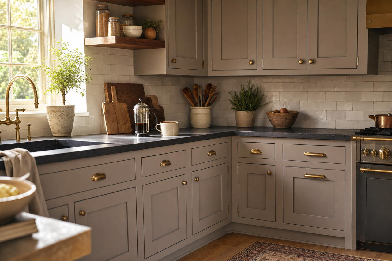 Channel Seal Gray by Valspar on cabinets