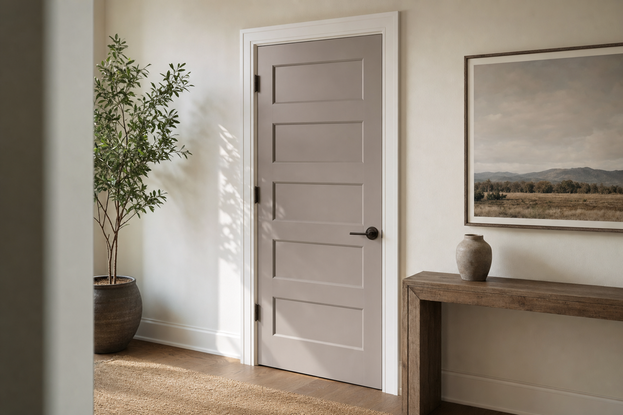 Channel Seal Gray by Valspar on interior-doors