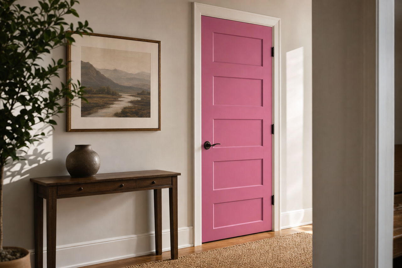 Rose Dust by Valspar on interior-doors