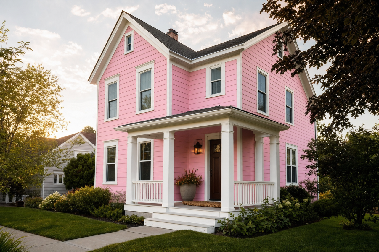 Pink Frenzy by Valspar on exterior