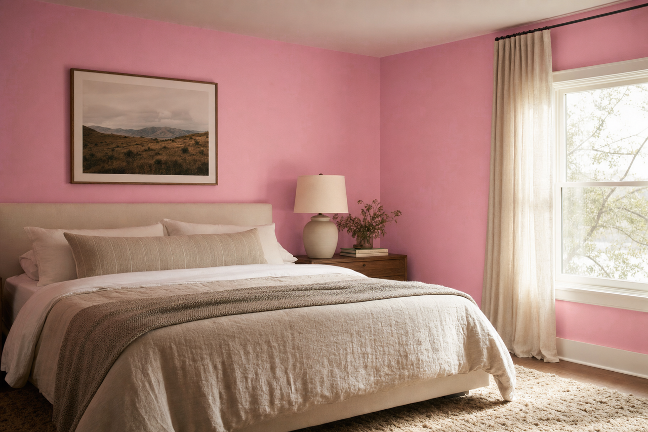 Pink Frenzy by Valspar on interiors