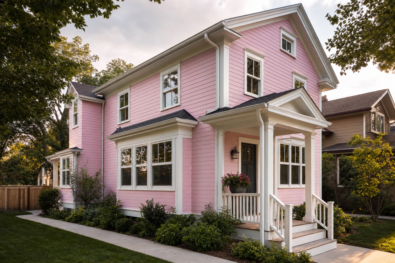 Pink Quartz by Valspar on exterior