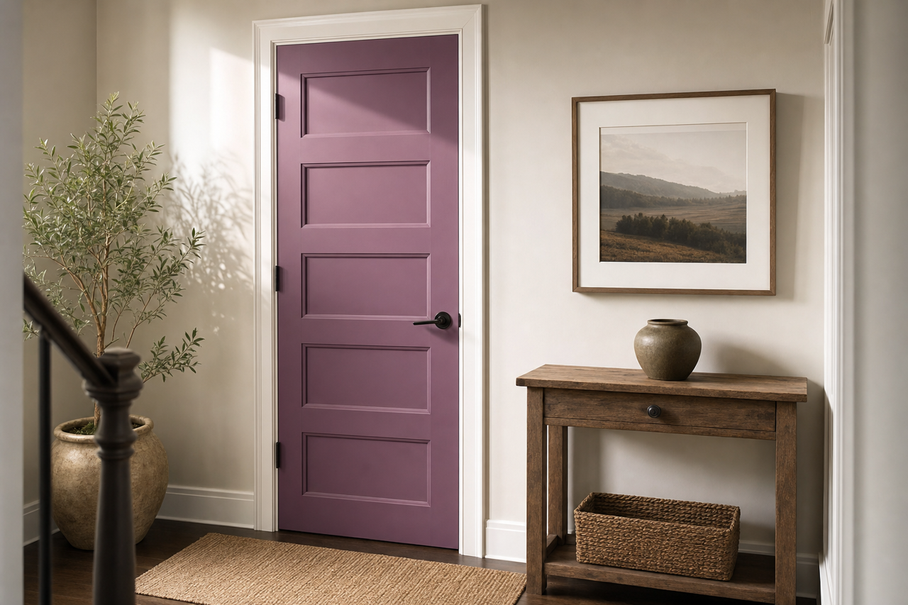 Pensive Plum by Valspar on interior-doors